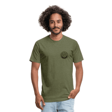 Load image into Gallery viewer, Waves of Grain Woodworks Fitted Tee (Circle Logo) - heather military green