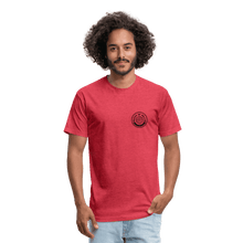 Load image into Gallery viewer, Waves of Grain Woodworks Fitted Tee (Circle Logo) - heather red