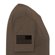 Load image into Gallery viewer, Waves of Grain Woodworks Fitted Tee (Circle Logo) - heather espresso