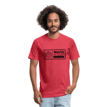 Load image into Gallery viewer, Waves of Grain Woodworks Fitted Tee (Rectangle Logo) - heather red