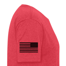 Load image into Gallery viewer, Waves of Grain Woodworks Fitted Tee (Circle Logo) - heather red