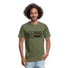 Load image into Gallery viewer, Waves of Grain Woodworks Fitted Tee (Rectangle Logo) - heather military green