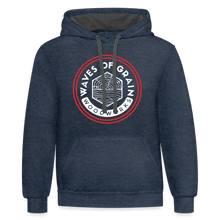 Load image into Gallery viewer, Blue White & Red Hoodie - indigo heather/asphalt