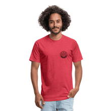 Load image into Gallery viewer, Waves of Grain Woodworks Fitted Tee (Circle Logo) - heather red
