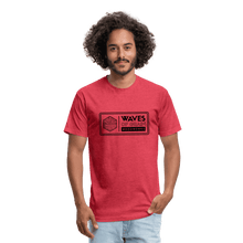 Load image into Gallery viewer, Waves of Grain Woodworks Fitted Tee (Rectangle Logo) - heather red
