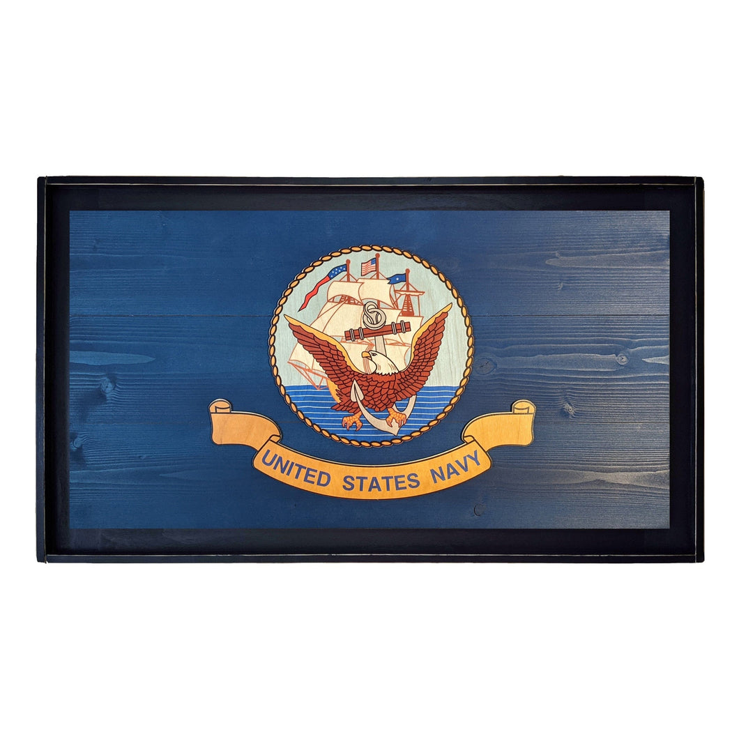 Navy Wooden Flag