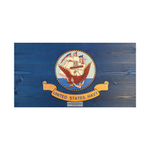 Load image into Gallery viewer, Navy Wooden Flag
