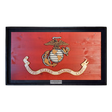 Load image into Gallery viewer, Marine Corps Wooden Flag
