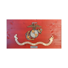 Load image into Gallery viewer, Marine Corps Wooden Flag
