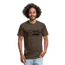 Load image into Gallery viewer, Waves of Grain Woodworks Fitted Tee (Rectangle Logo) - heather espresso

