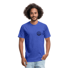 Load image into Gallery viewer, Waves of Grain Woodworks Fitted Tee (Circle Logo) - heather royal
